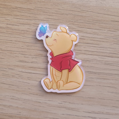 Winnie The Pooh - Keychain + 2 FREE Stickers | Magnets | Acrylic Pin